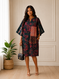 Peach Adire Shift Dress