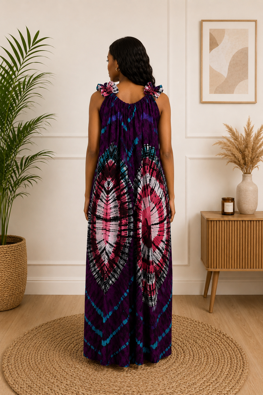 Purple Tie-Dye Maxi Dress