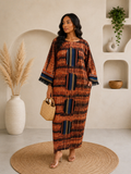Luxury Orange Adire Bubu Dress