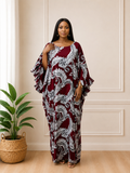 Luxury Burgundy Silk Bubu Kaftan