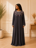 Deep Ash Pearl Abaya