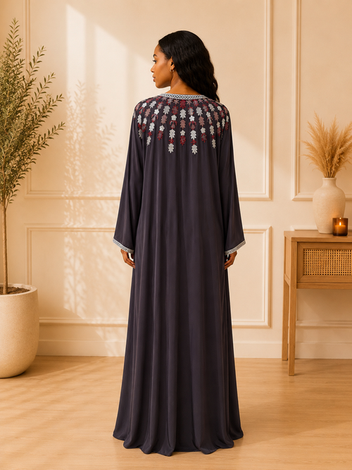 Deep Ash Pearl Abaya