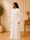 Ivory Elegance Embroidered Abaya