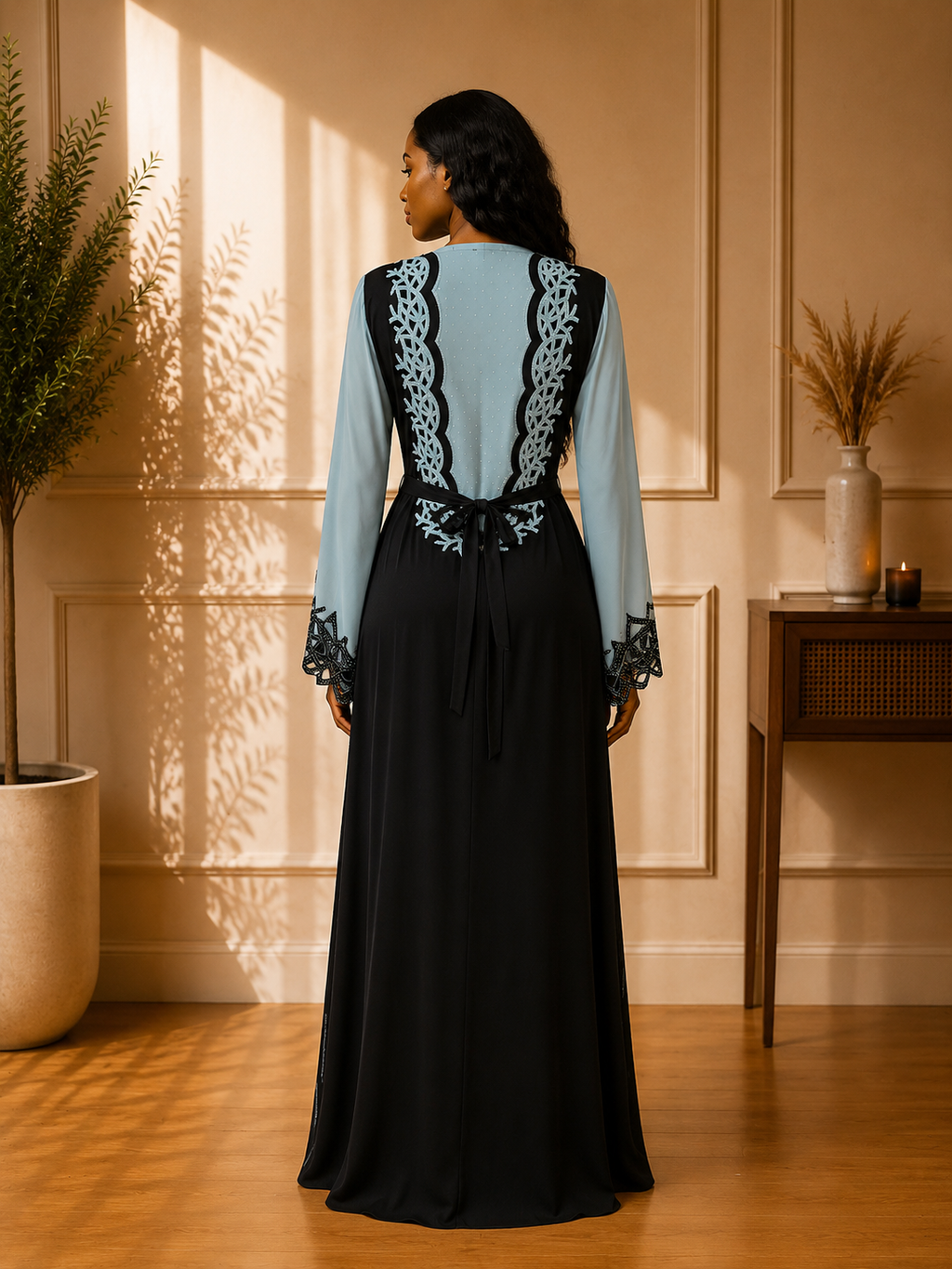 Noir Embroidered Abaya