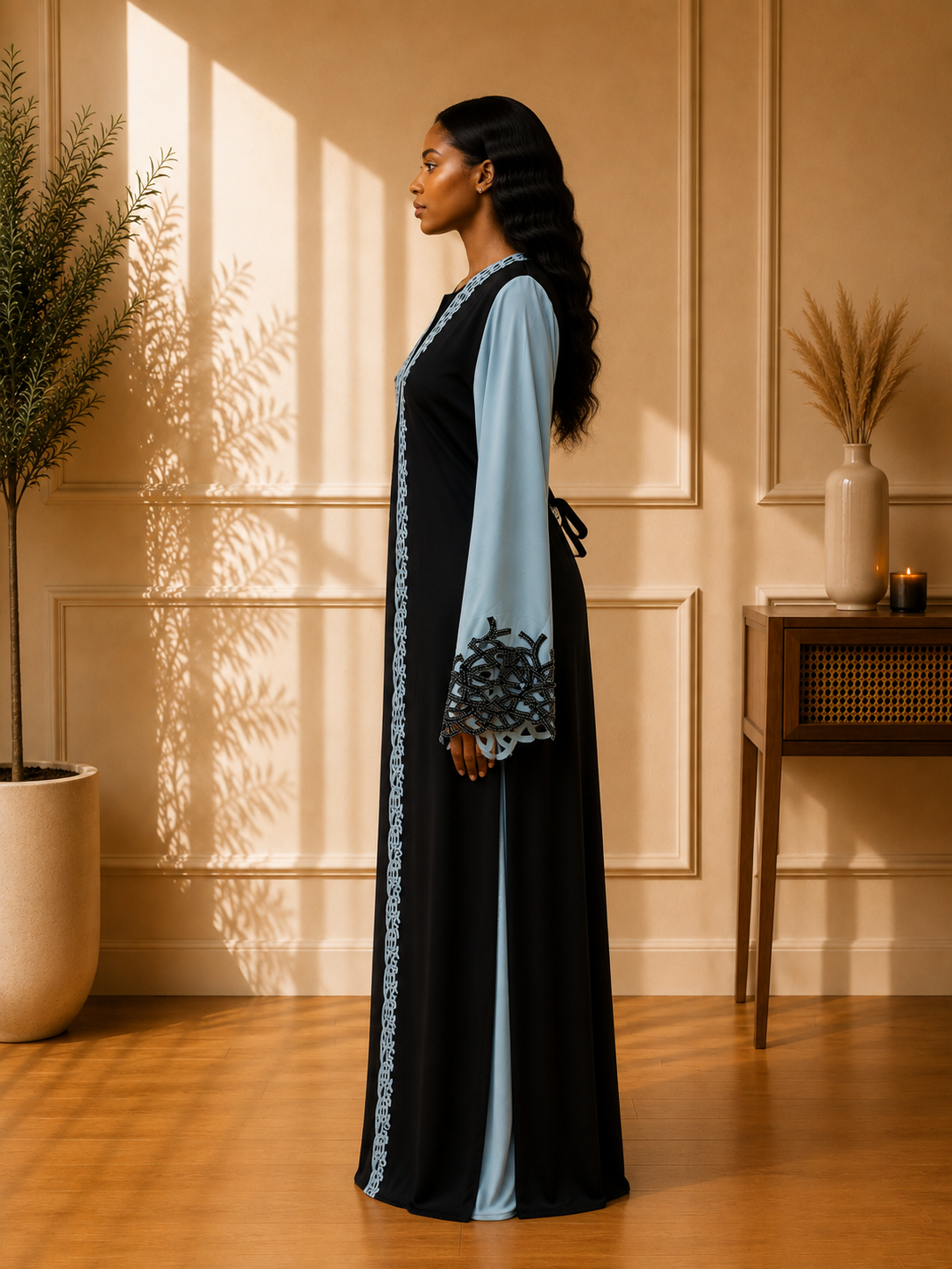 Noir Embroidered Abaya